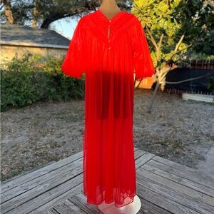1960s JCPenney Chiffon Lace Peignoir Lingerie Robe